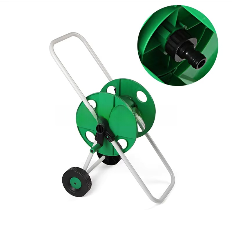 Outdoor Lighting Collections - Portable Light-Duty Hose Reel Garden Cart