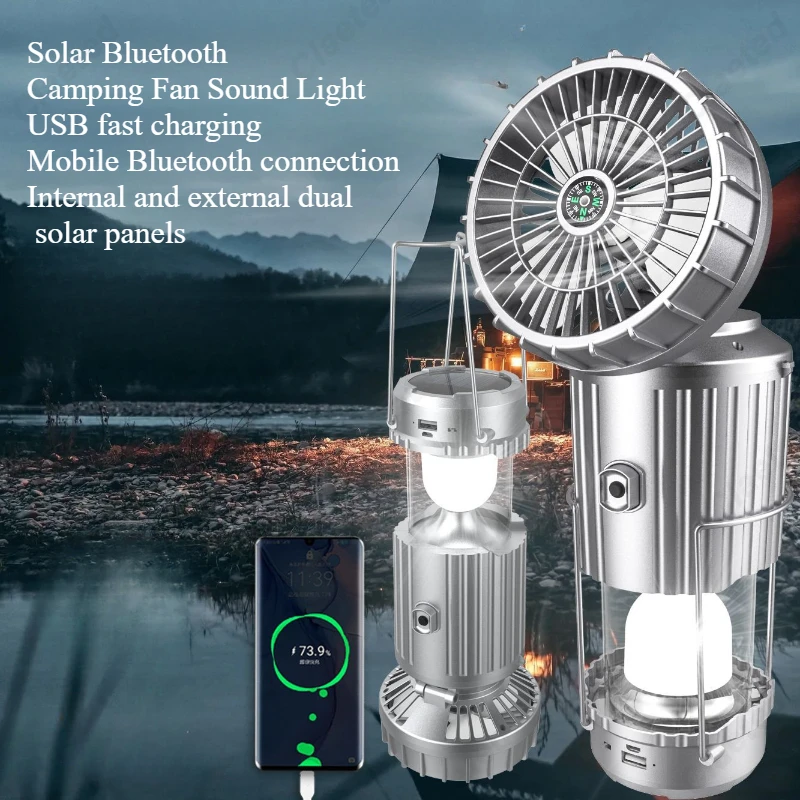 Outdoor Lighting Led Fixtures - Creative LED Solar Powered Electric Fan