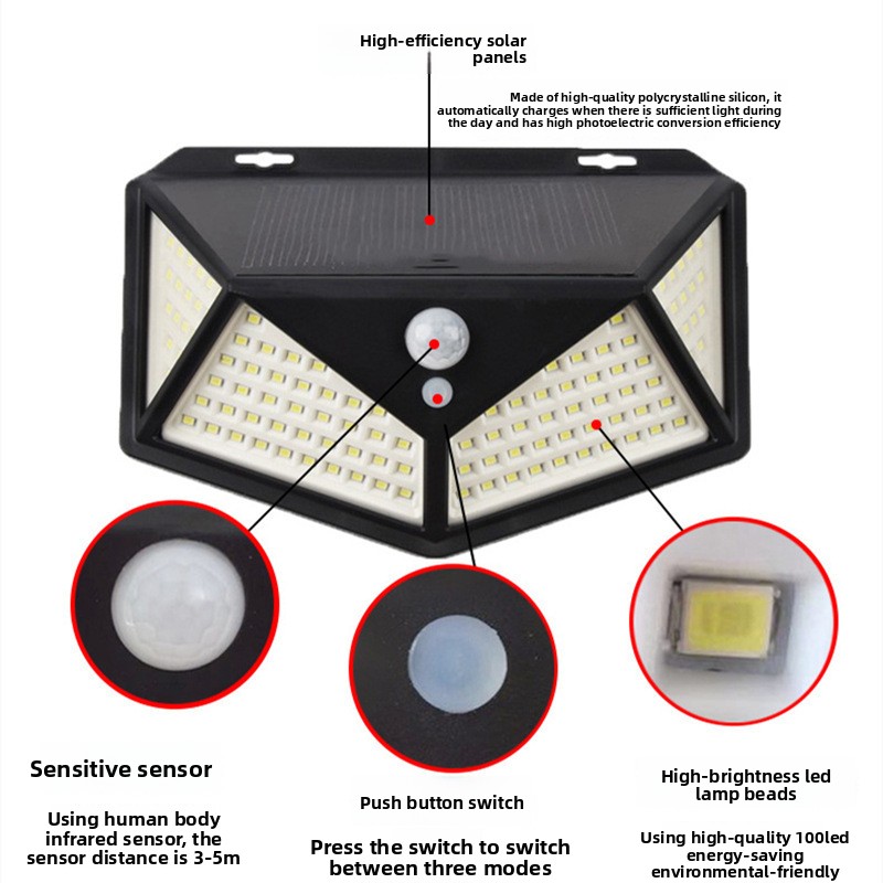 114LED Solar Panel Wall Light, - đánh giá và giá Outdoor Lighting On Amazon