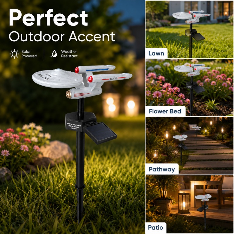 Star Trek USS Enterprise Solar - đánh giá và giá Outdoor Lighting Yard Stakes