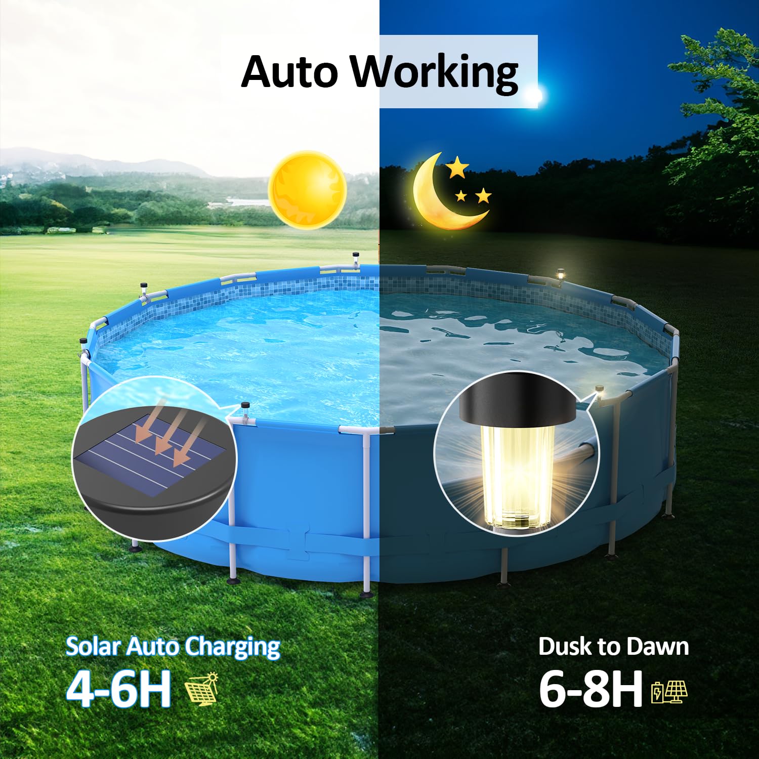 6 packages Solar Pool Light Fr - đánh giá và giá Outdoor Lighting On Fence