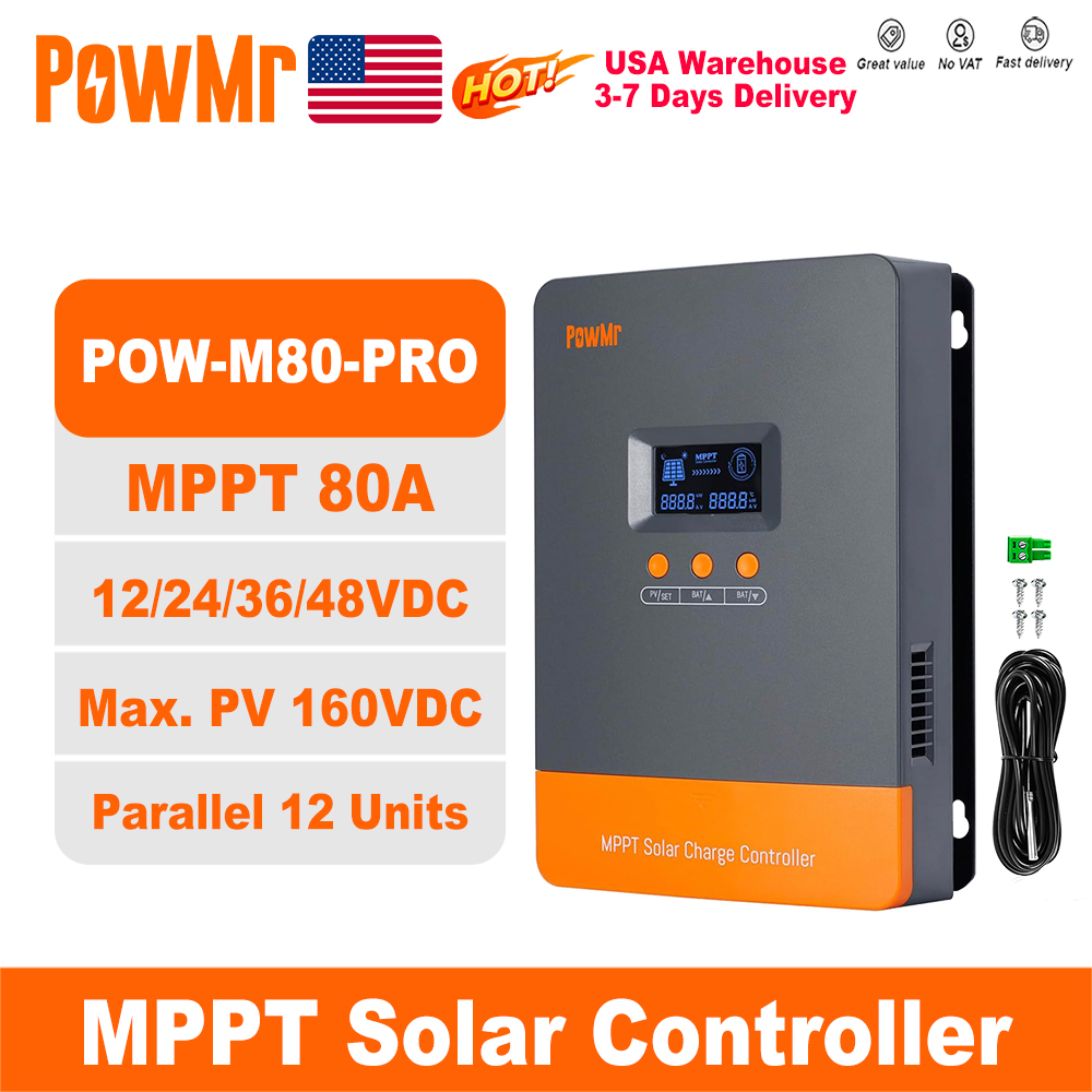 PowMr 80A MPPT Solar Charge Co - đánh giá và giá Outdoor Lighting Warehouse