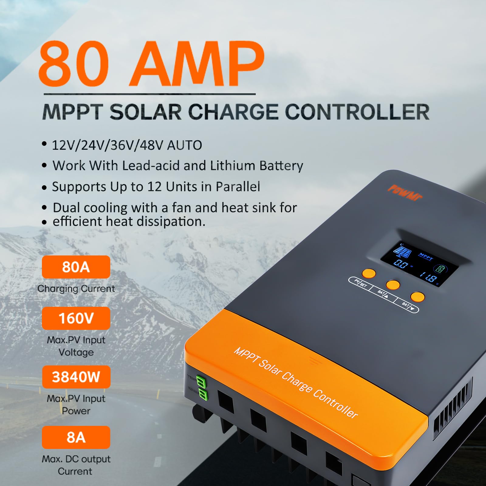 PowMr 80A MPPT Solar Charge Co - đánh giá và giá Outdoor Lighting Warehouse