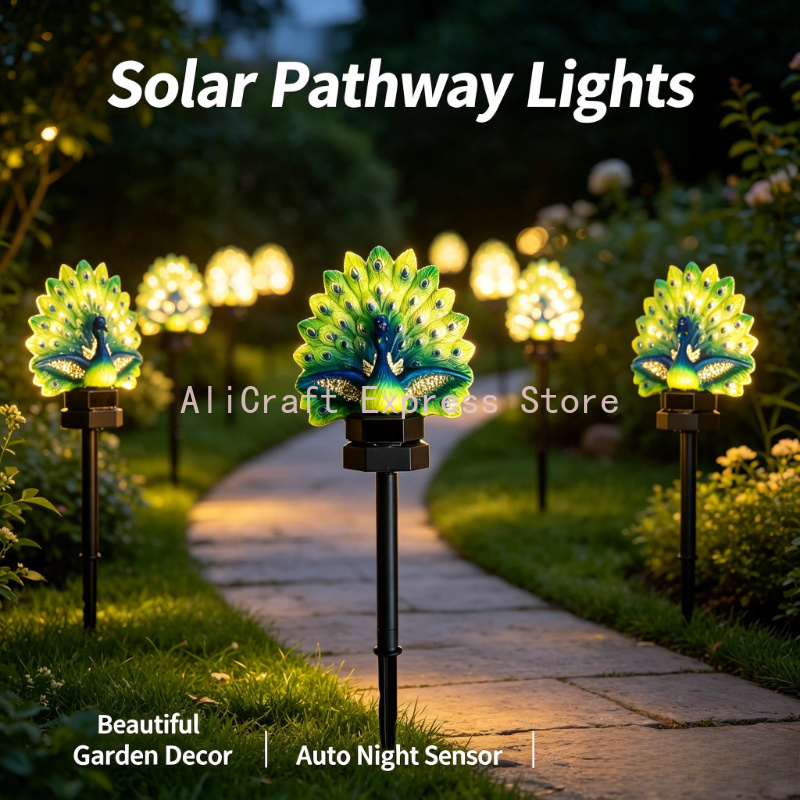 Resin Peacock Solar Garden Sta - đánh giá và giá Outdoor Lighting Yard Stakes