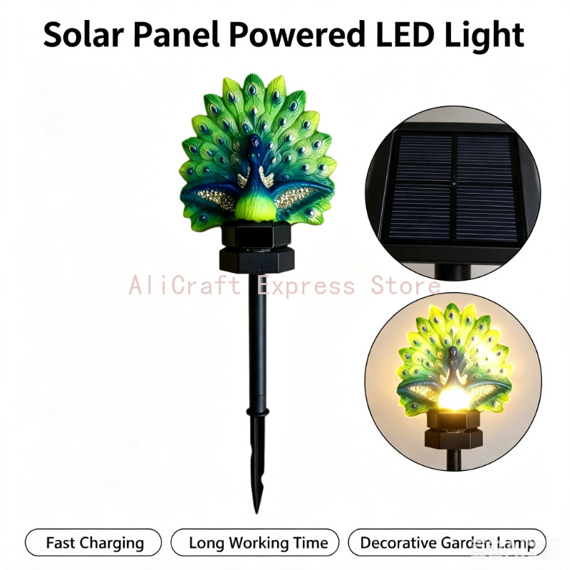 Resin Peacock Solar Garden Sta - đánh giá và giá Outdoor Lighting Yard Stakes
