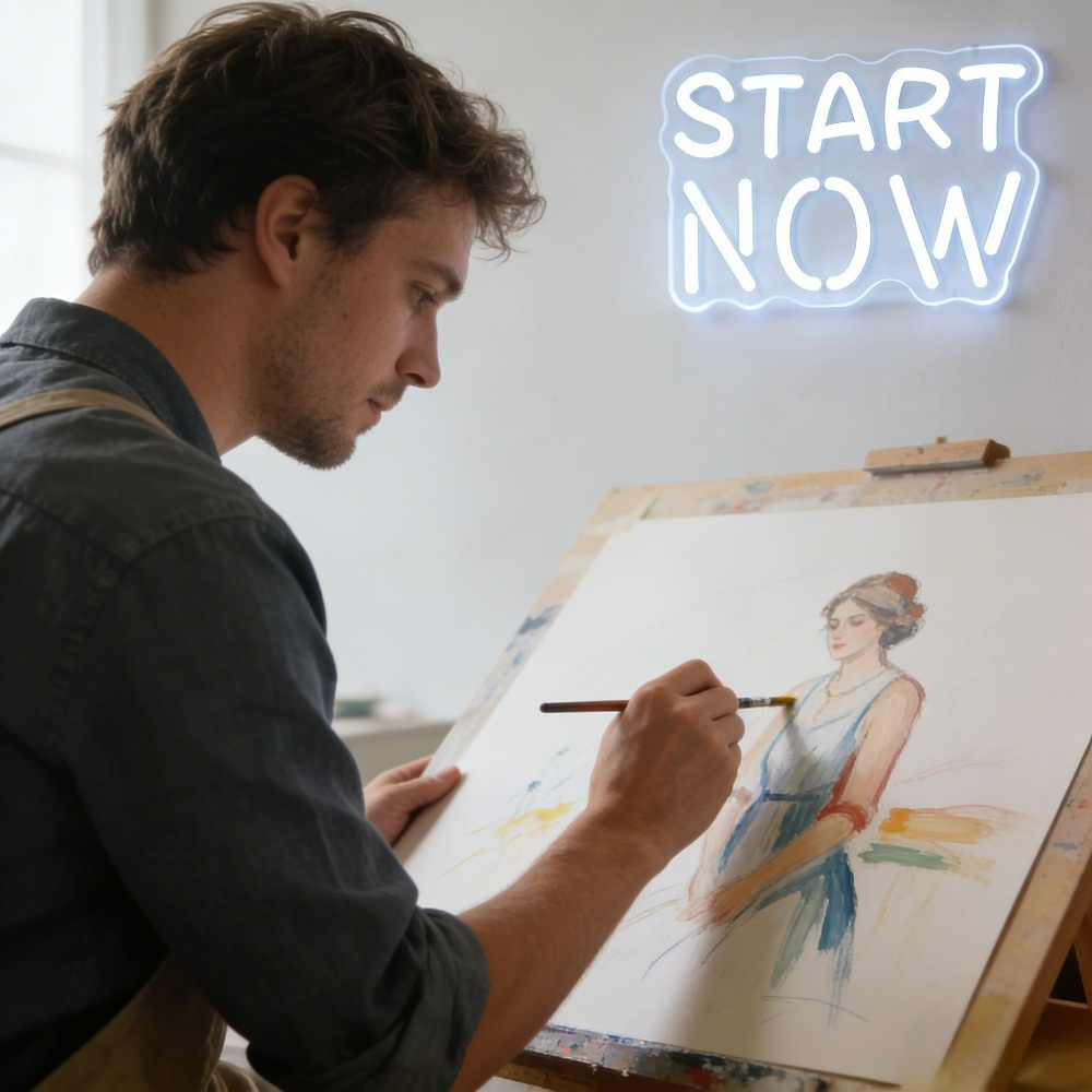 Motivational Start Now Neon Si - đánh giá và giá Outdoor Lighting Quotes