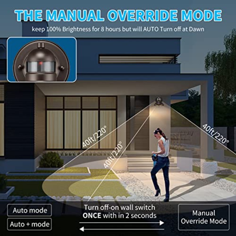 2 Pack Motion Sensor Outdoor L - đánh giá và giá Outdoor Lighting Led Fixtures