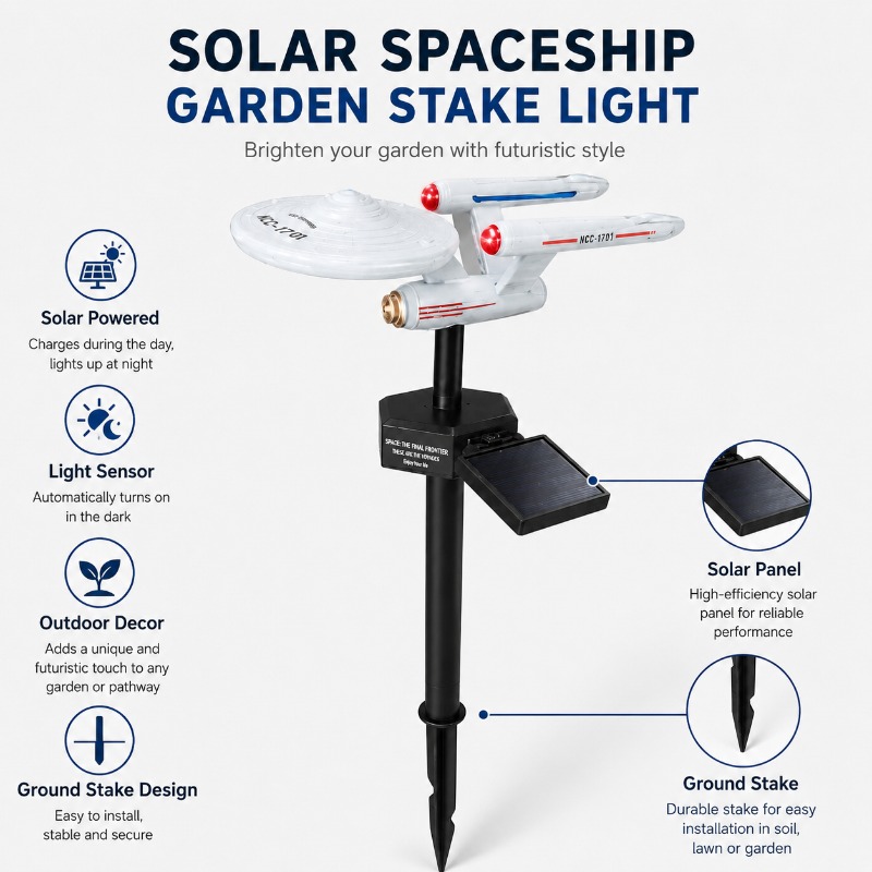 Star Trek USS Enterprise Solar - đánh giá và giá Outdoor Lighting Yard Stakes