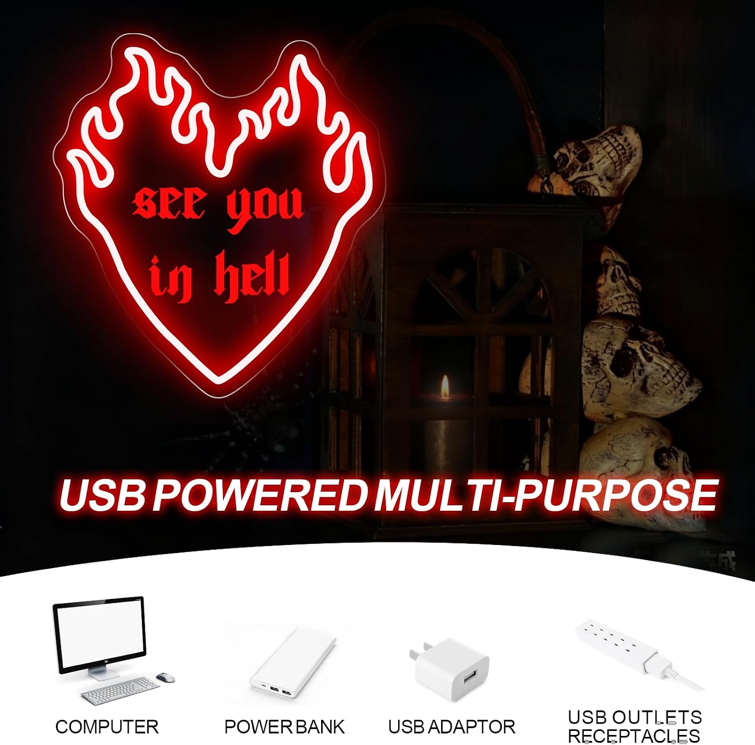 See You In Hell Quote LED Neon - đánh giá và giá Outdoor Lighting Quotes