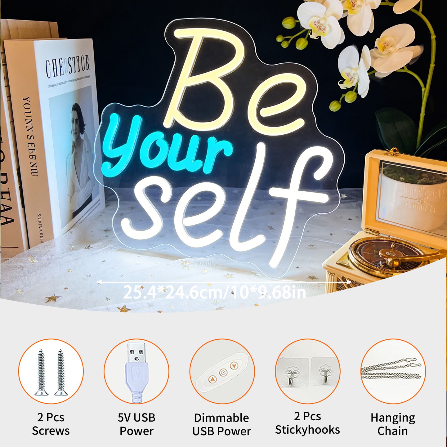 Inspirational Be Yourself Neon - đánh giá và giá Outdoor Lighting Quotes