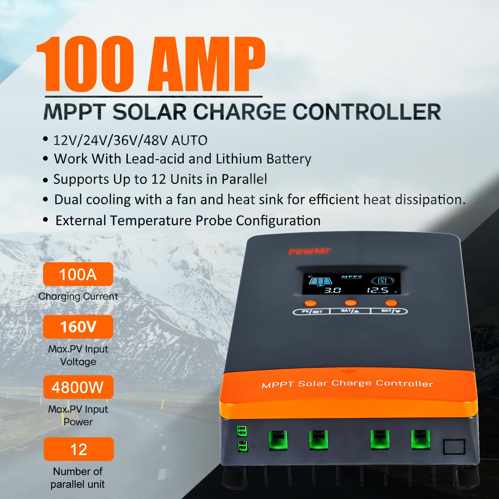 PowMr 100A MPPT Solar Charge C - đánh giá và giá Outdoor Lighting Warehouse