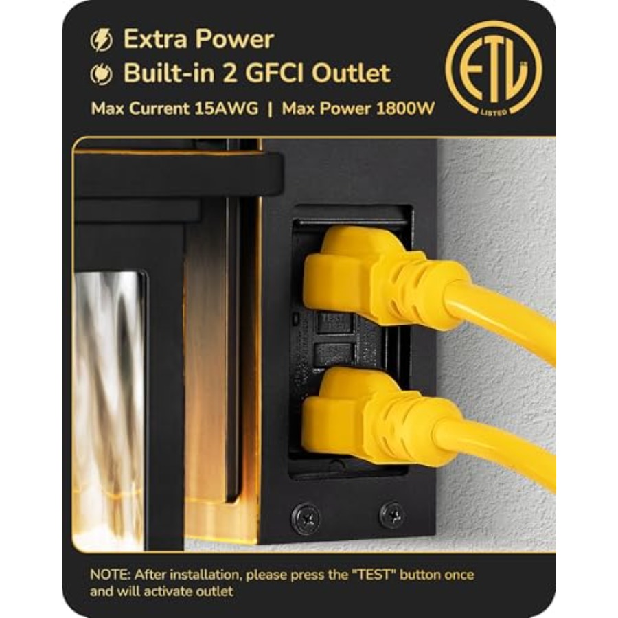 Outdoor Wall Light with GFCI O - đánh giá và giá Outdoor Lighting No Outlet