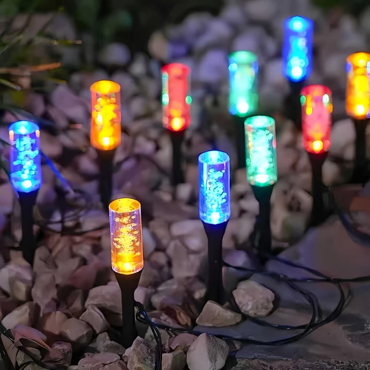 Solar Bubble Tube Solar Pathwa - đánh giá và giá Outdoor Lighting Yard Stakes